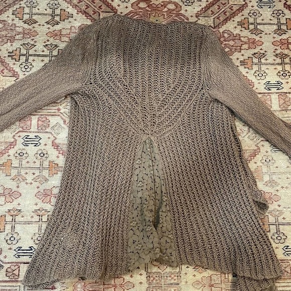 Anthropologie Knitted & Knotted brown open front cardigan small - Picture 8 of 8